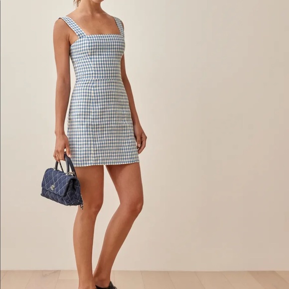 Reformation Dresses Reformation Brigitte Linen Dress Azure Poshmark